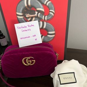 Velvet pink Gucci bag